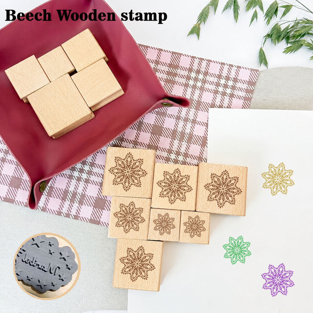 Symmetrical Snowflake Wooden Stamp for DIY Crafts